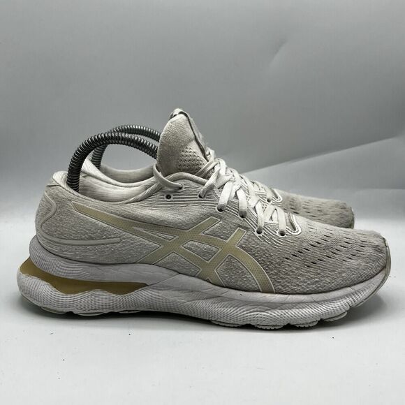 Asics Gel-Nimbus 24 Womens Size 9 White/Cream Low Top Sneakers Running Shoes - Picture 1 of 12